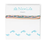 Braided String Bracelet Carnival Colors on Card