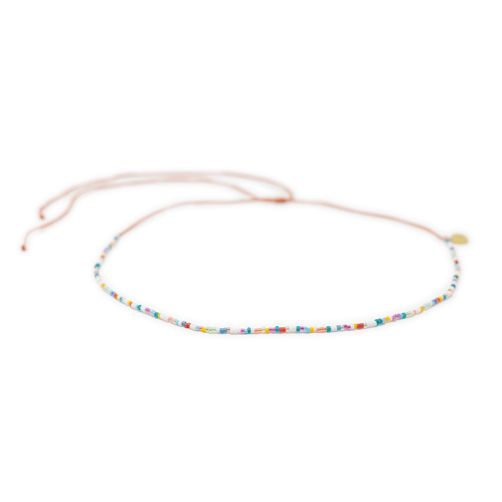 Bright color beaded waterproof choker shown on white
