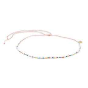 Bright color beaded waterproof choker shown on white