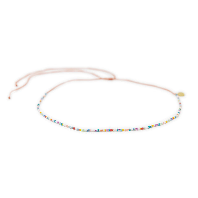 Bright color beaded waterproof choker shown on white