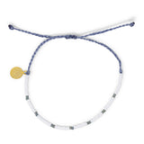 Denim Dot Seed Bead Adjustable Bracelet