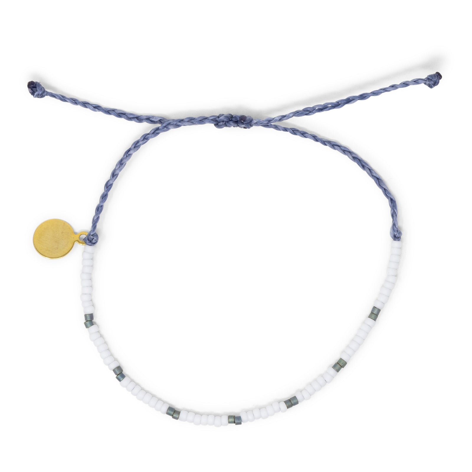 Denim Dot Seed Bead Adjustable Bracelet