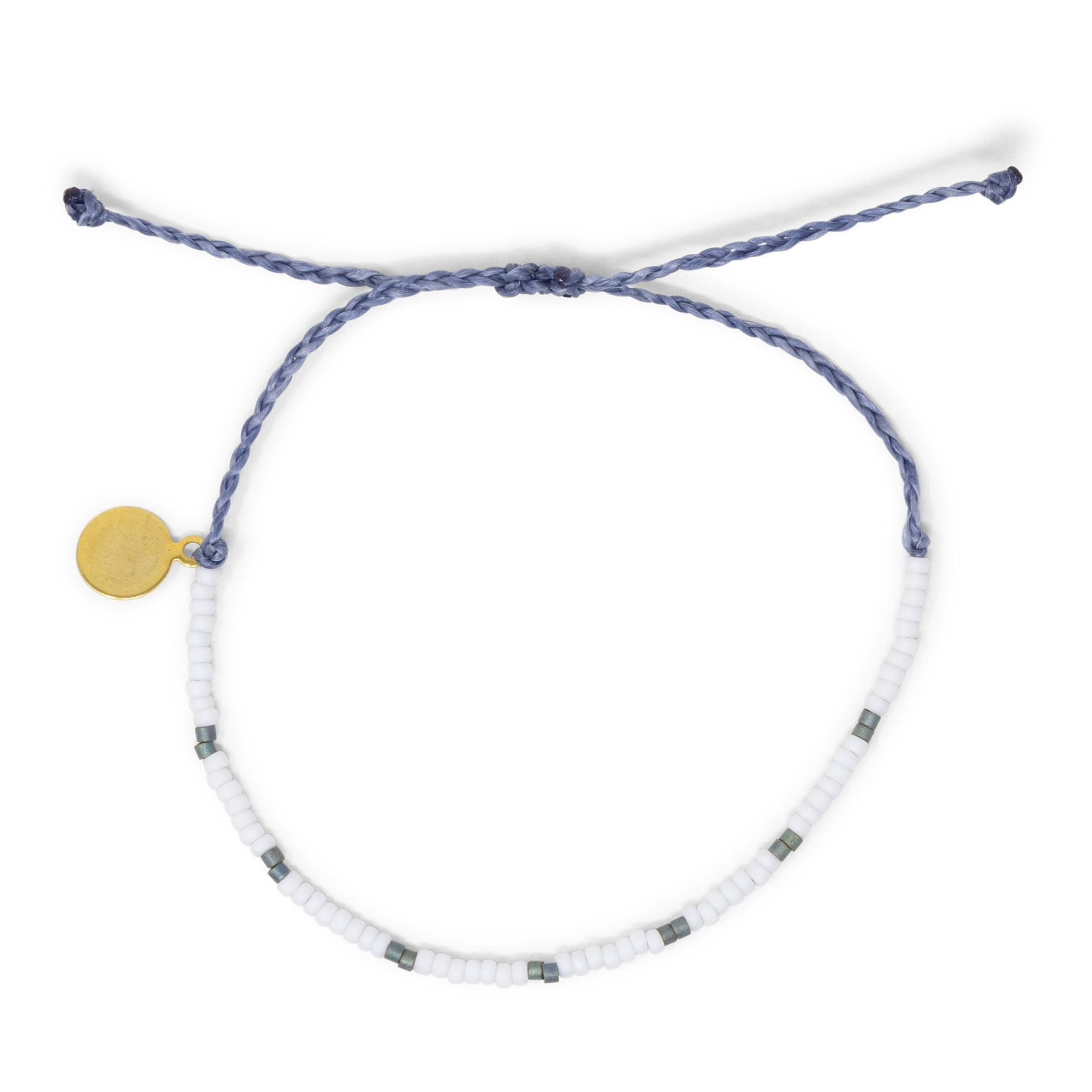 Denim Dot Seed Bead Adjustable Bracelet
