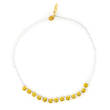 White & Gold Alternating Stretch Bracelet