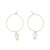 Gold Hoop Earring w/ White Pearl