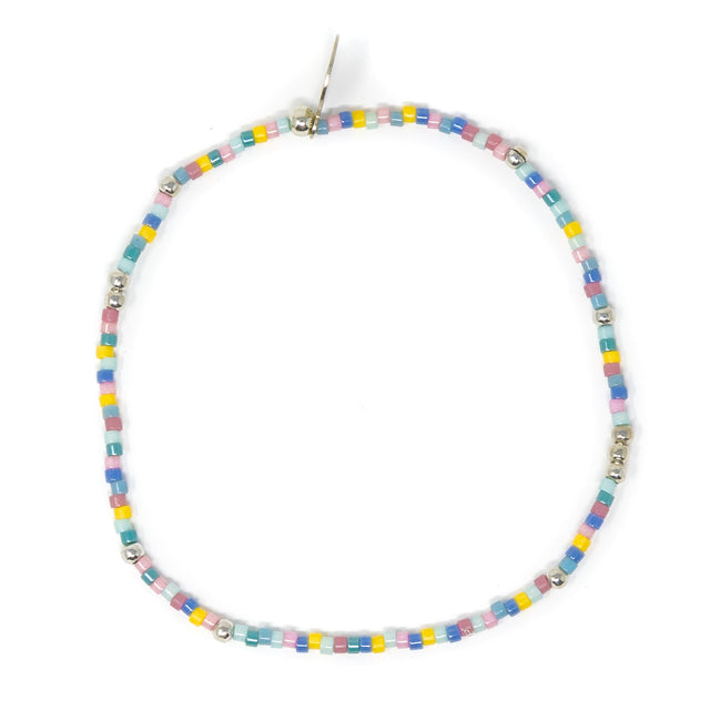 Wildflower & Silver Stretch Bracelet