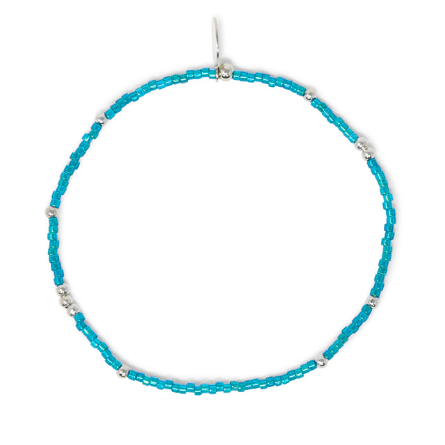 Deep Sea & Silver Stretch Bracelet