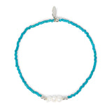 Pearl w/ Deep Sea Stretch Bracelet in Silver