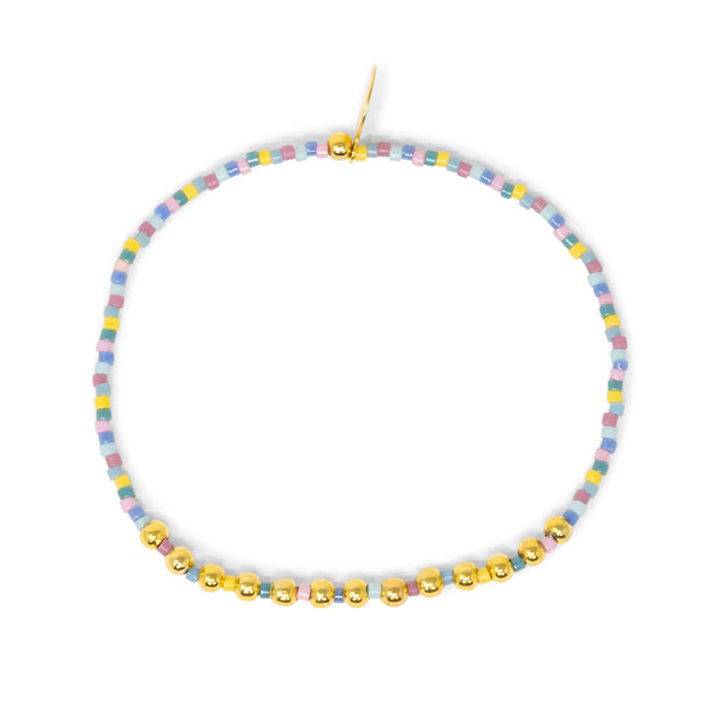Wildflower & Gold Alternation Stretch Bracelet