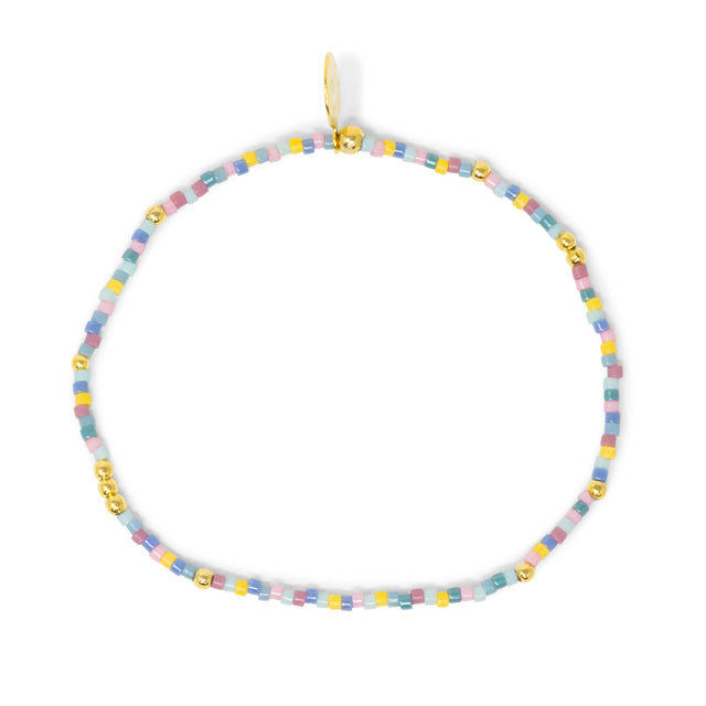 Wild Flower & Gold Stretch Bracelet