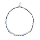 Marine Blue & Silver Alternating Stretch Bracelet
