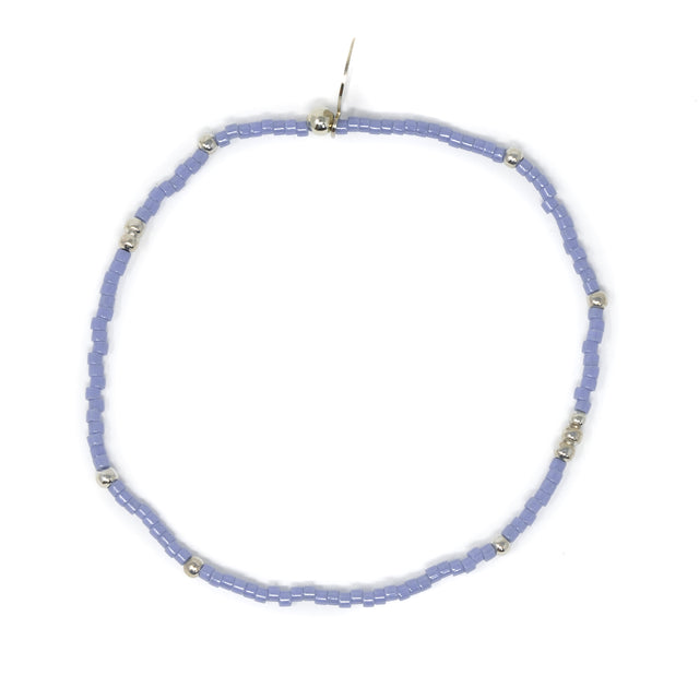 Denim & Silver Stretch Bracelet