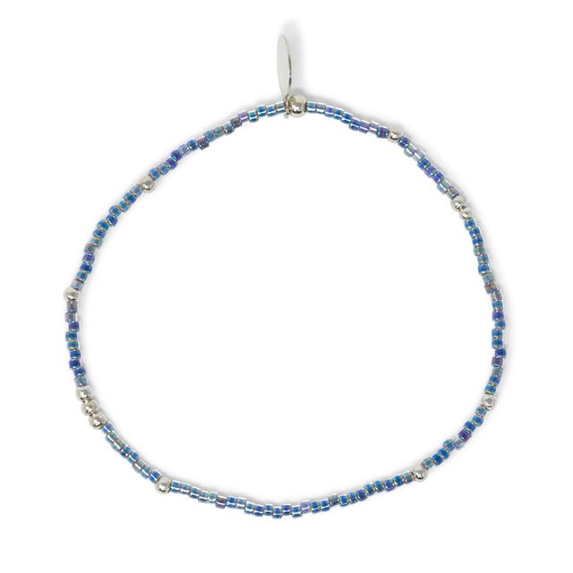 Marine. Blue & Silver Stretch Bracelet