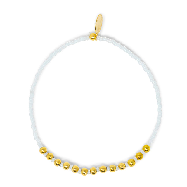 Sea Mist & Gold Alternating Stretch Bracelet