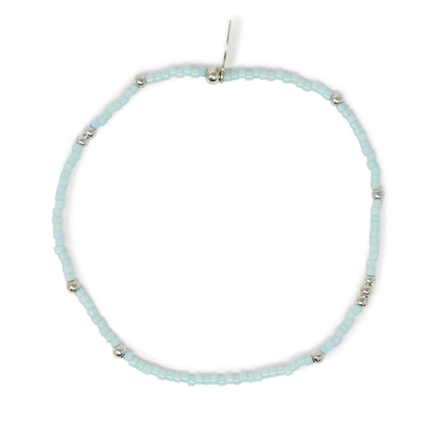 Cucumber & Silver Stretch Bracelet