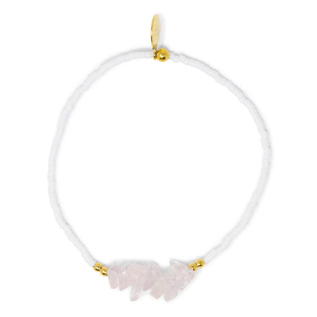 Rose Quartz & Gold Stretch Bracelet