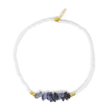 Iolite & Gold Stretch Bracelet