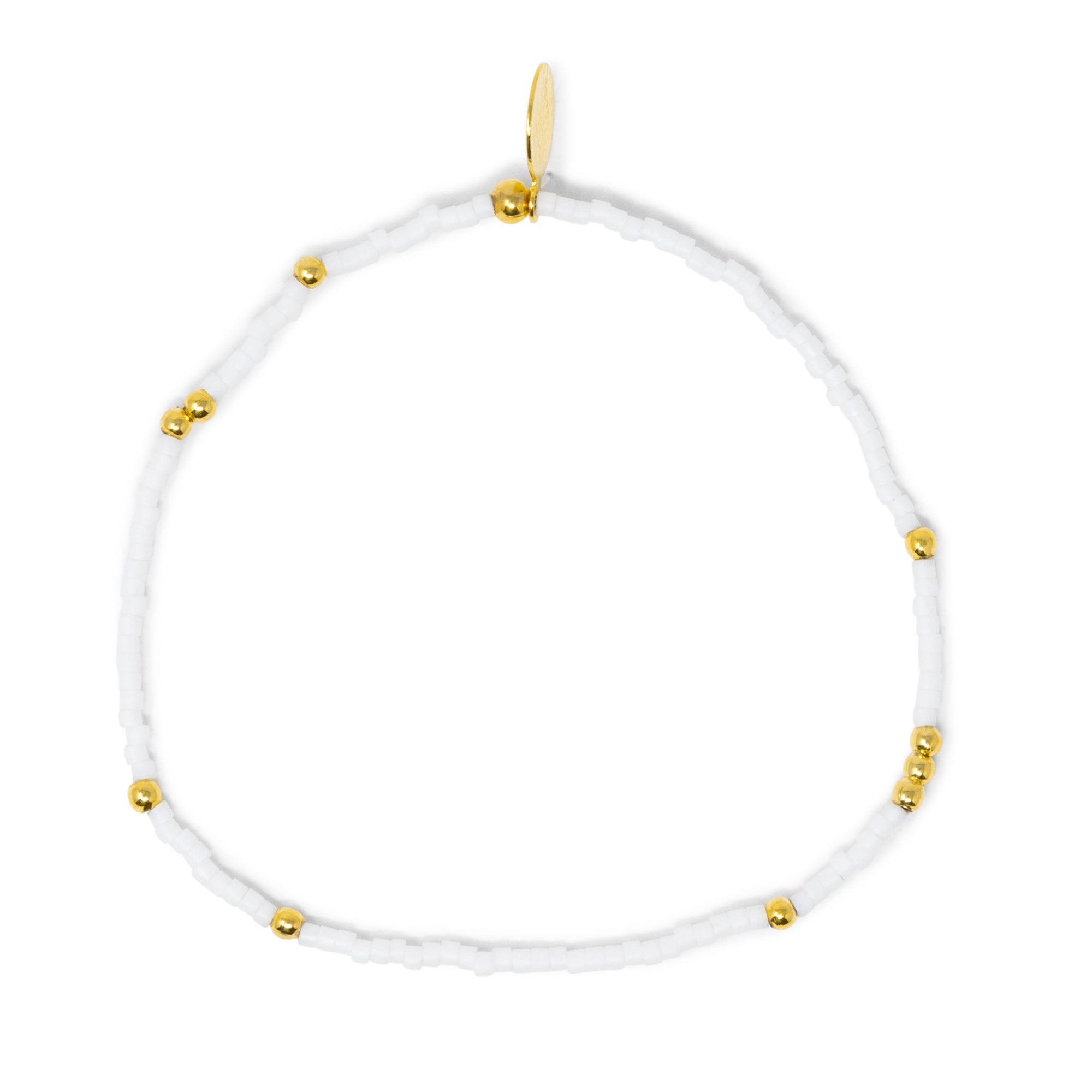 White & Gold Stretch Bracelet