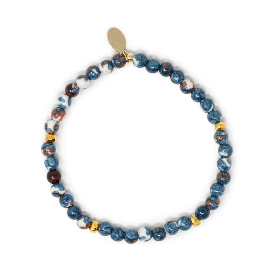 Jade Stretch Bracelet - Deep Blue