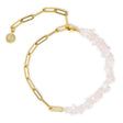Gold chain & light pink stone anklet show on white