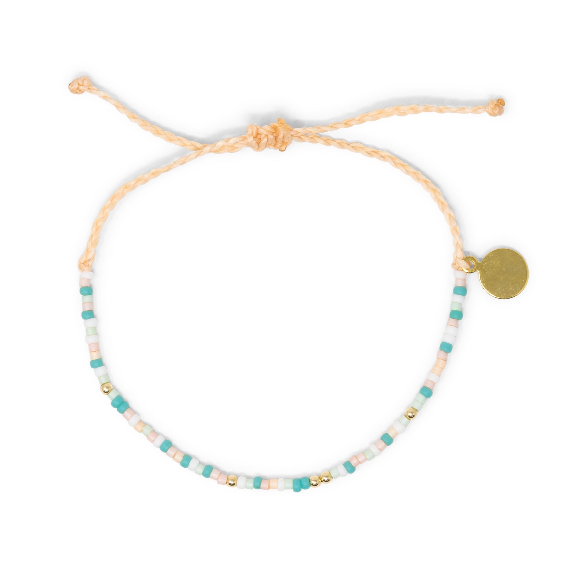 Playa w/ Gold Beads Adustable Bracelet