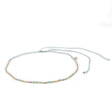 Beaded waterproof choker in pastel rainbow colors on a white background