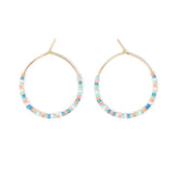Seed Bead Hoop Earrings Miami & Gold