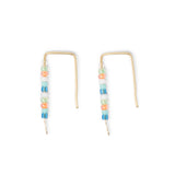 Simple Seed Bead Bar Earring Miami & Gold