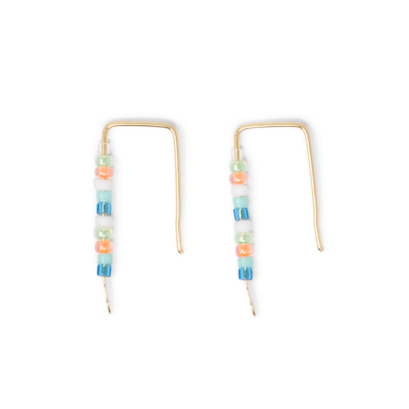 Simple Seed Bead Bar Earring Miami & Gold