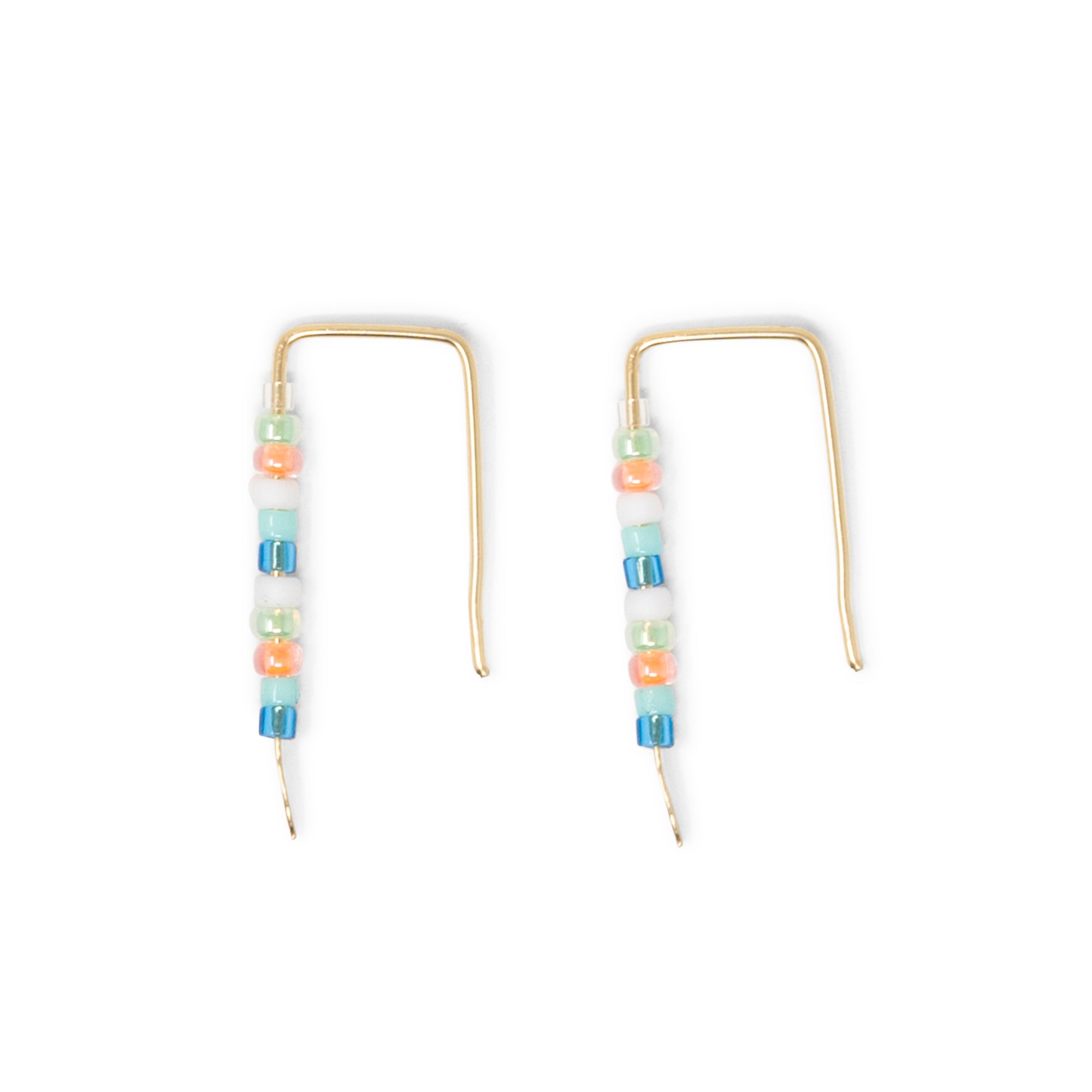 Simple Seed Bead Bar Earring Miami & Gold
