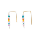 Simple Seed Bead Bar Earrings Carnival & Gold