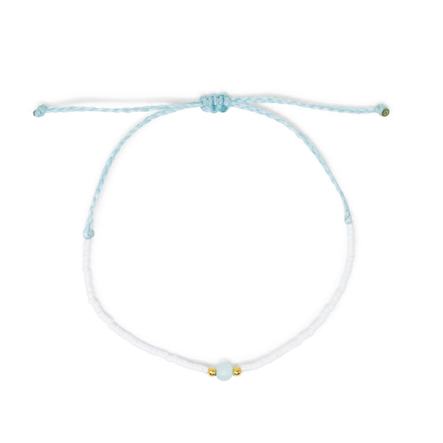 White & Sea Glass Bracelet Stack
