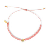 Strawberry Macrame & Gold Starfish Anklet