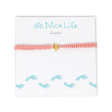 Strawberry Macrame & Gold Starfish Anklet