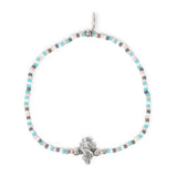 Desert Sunset & Silver Seahorse Charm Stretch Bracelet