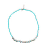 Pacifica Teal & Silver Alternating Stretch Bracelet