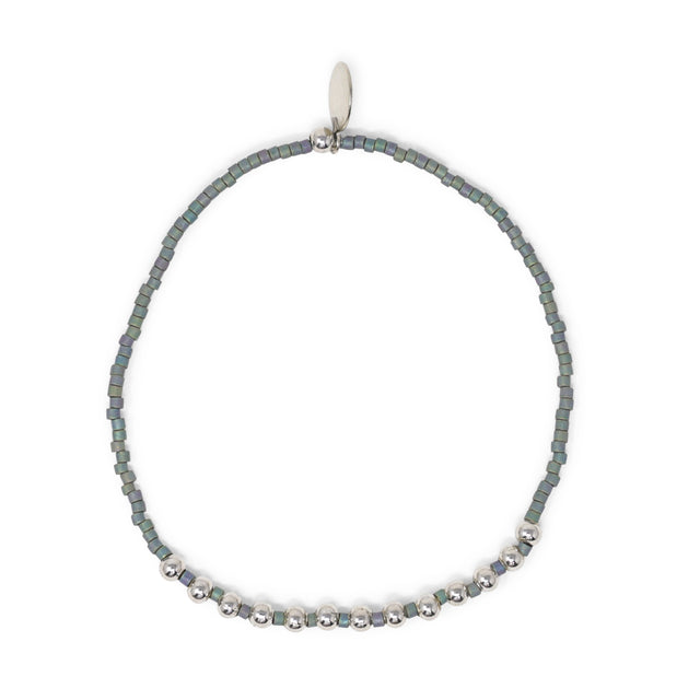 Pacifica Denim & Silver Alternating Stretch Bracelet