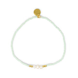 Cucumber Pearla & Gold Stretch Bracelet