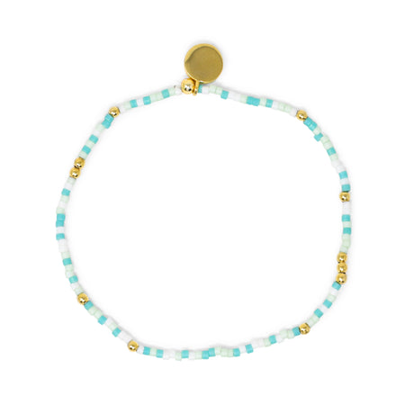 Sparkling Seas Teal, Cucumber & Gold Stretch Bracelet