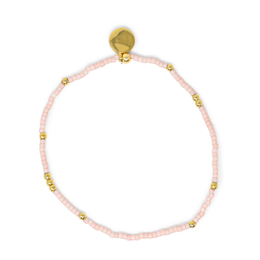 Sparkling Seas Coral & Gold Stretch Bracelet