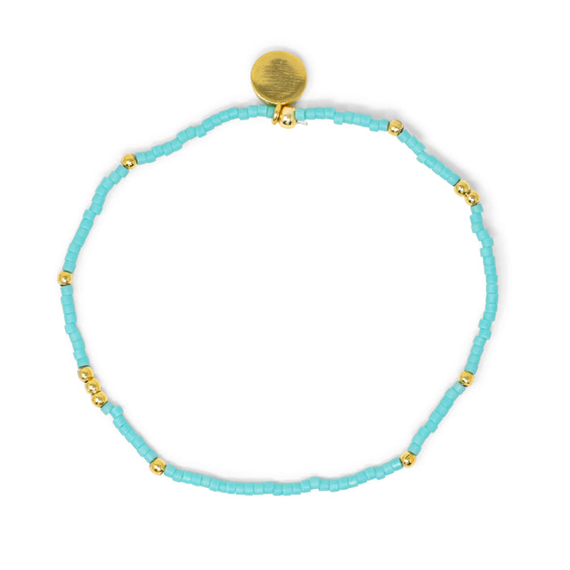 Sparkling Seas Teal & Gold Stretch Bracelet
