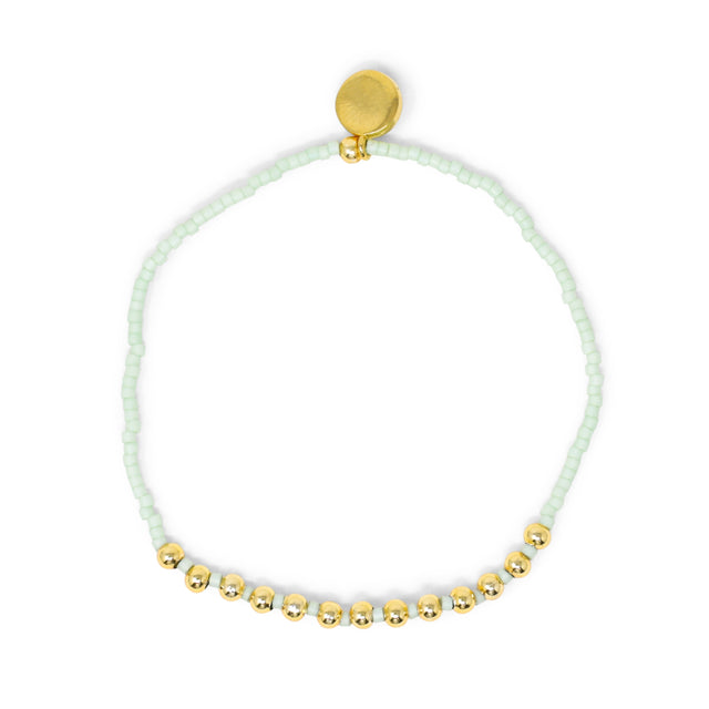 Pacifica Cucumber & Gold Alternating Stretch Bracelet