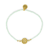 Cucumber & Gold Compass Charm Stretch Bracelet
