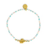 Playa & Gold Cactus Charm Stretch Bracelet