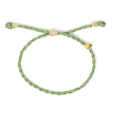 Men's Rope Braid Bracelet- Olive w/ Cream Details