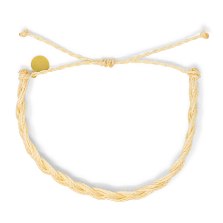 Men's Flat Braid Bracelet- Cream