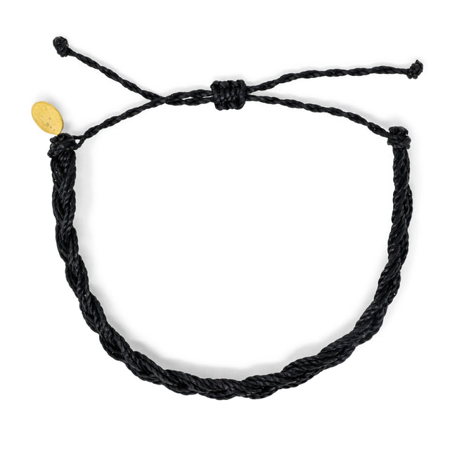 Men's Flat Braid Bracelet- Black