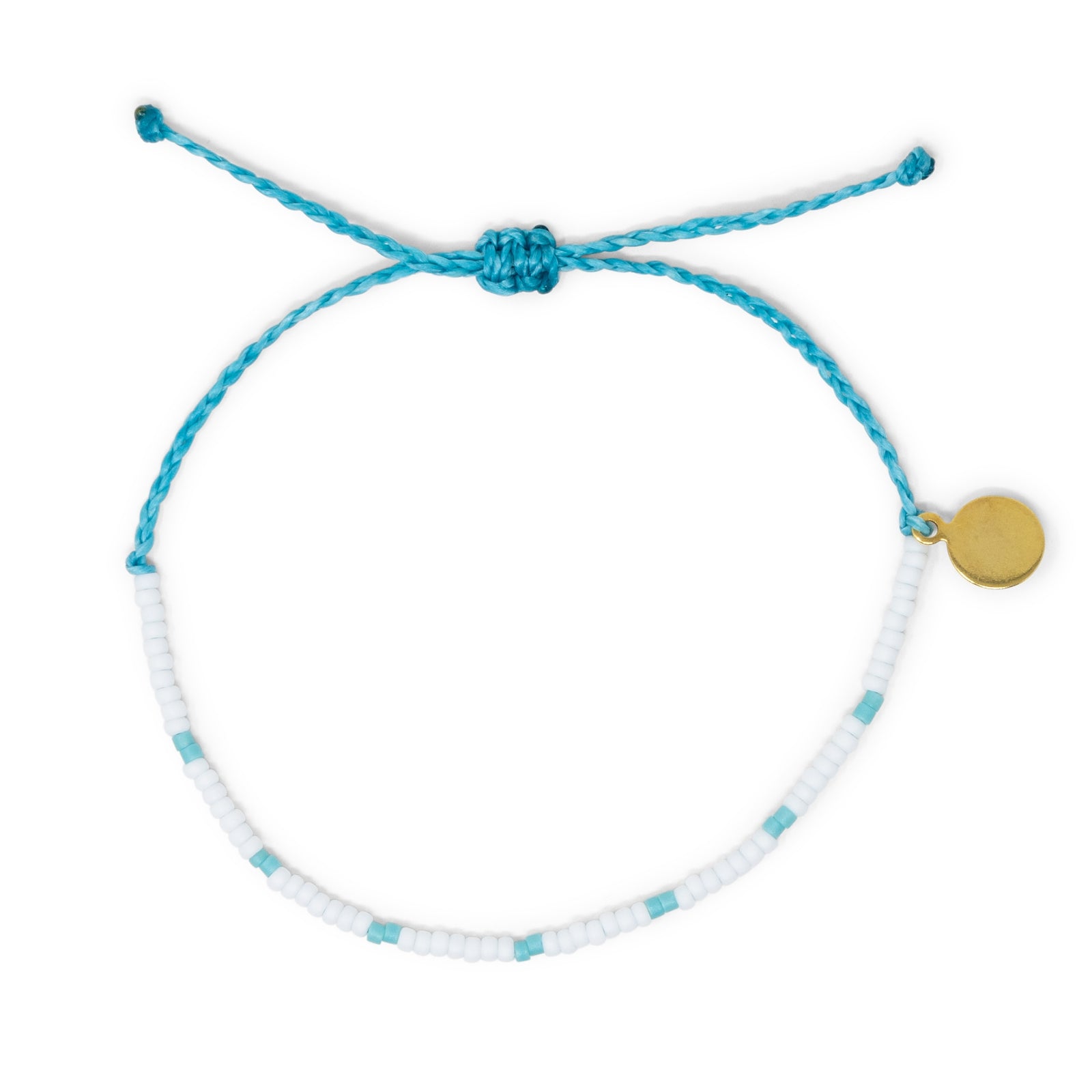 Teal Dot Seed Bead Adjustable Bracelet