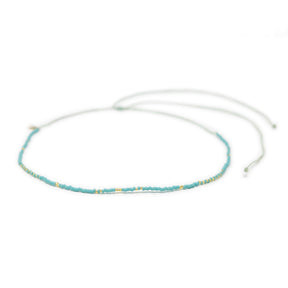 Teal & Gold Waterproof Surfer Choker on White front view
