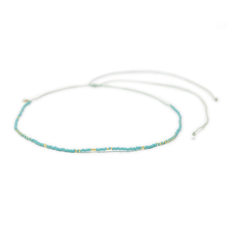 Teal & Gold Waterproof Surfer Choker on White front view